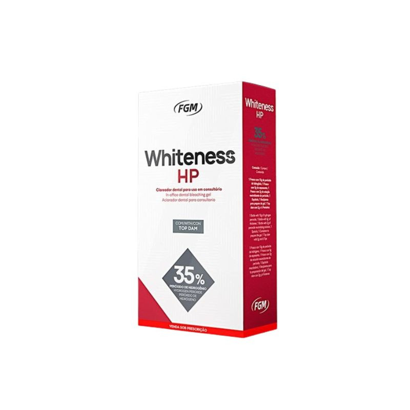 Clareador peróxido de hidrogênio 35% kit 3 pacientes (10g de peroxido+ 5g de espessante + 2g neutralizante + Top dam 2g)