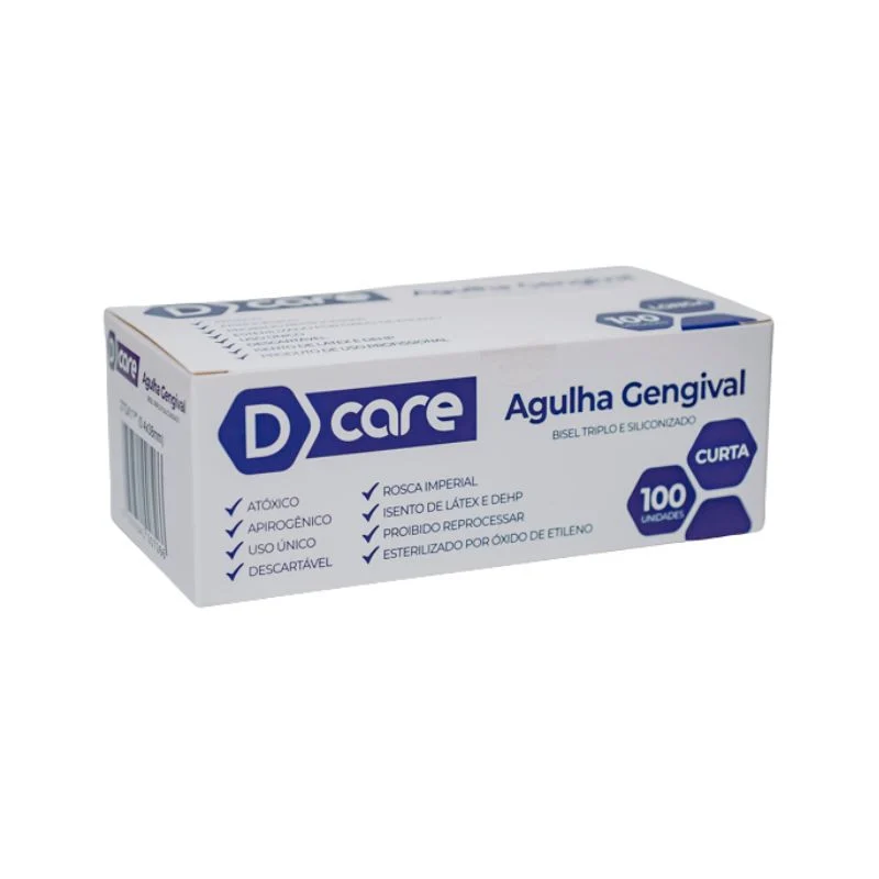 Agulha gengival 30G curta 25mm cx com 100un