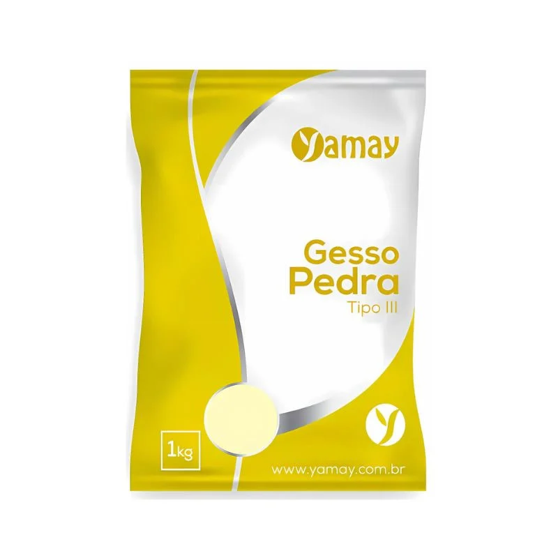 Gesso pedra amarelo tipo III pacote 1kg