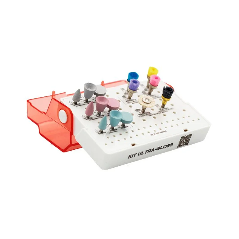 Kit de polimento em resina ultra gloss 13 peças + broqueiro + 1 escova pelo de cabra + 1 escova ultrabrush