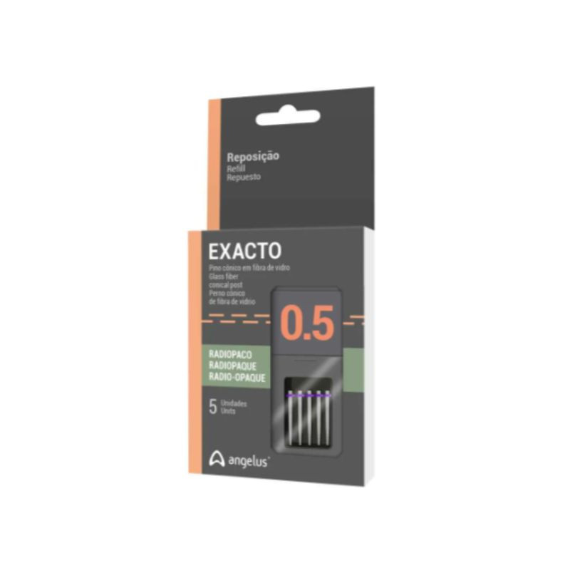 Pino de fibra de vidro cônico n.0,5 com 5un
