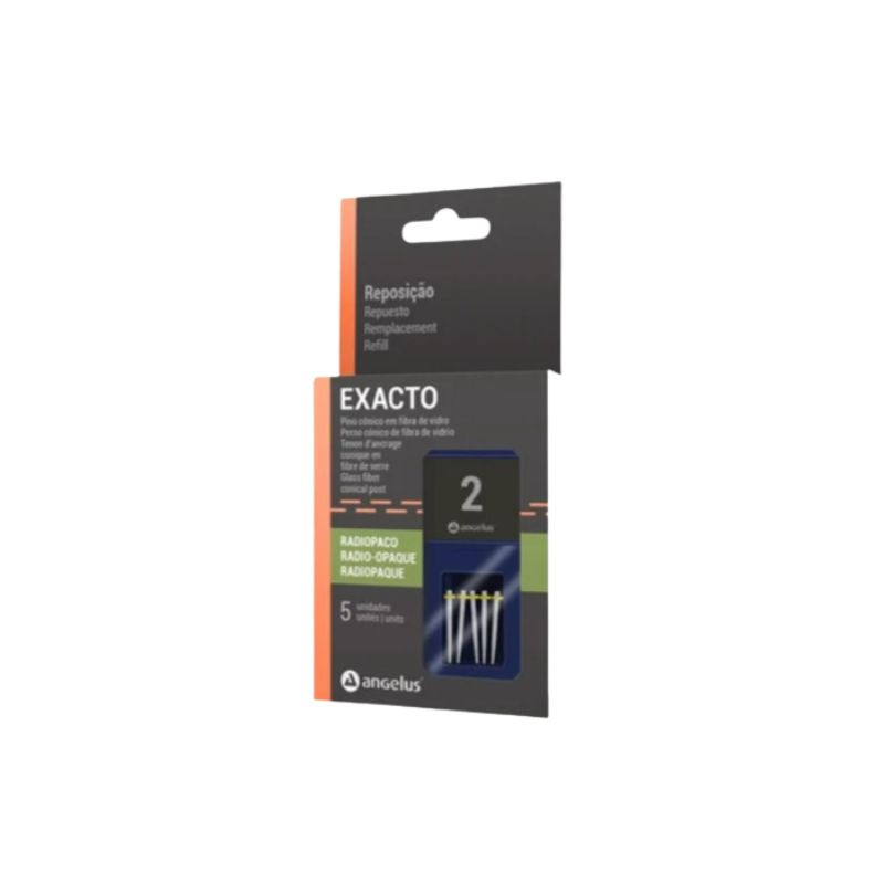 Pino de fibra de vidro cônico n.2 com 5un