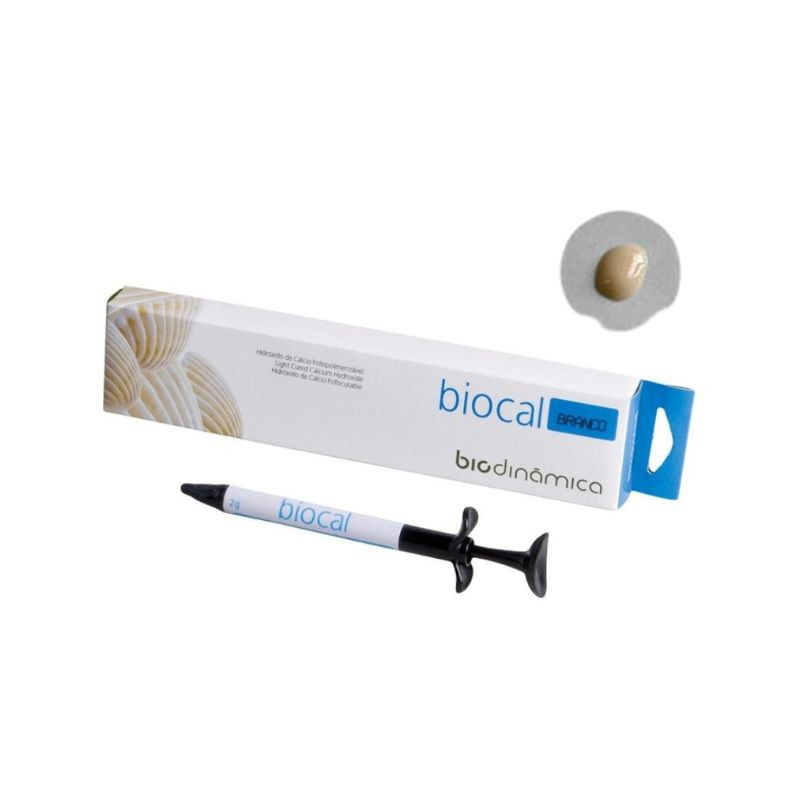 Cimento fotopolimerizável hidróxido de cálcio cor dentina seringa com 2g + acessórios
