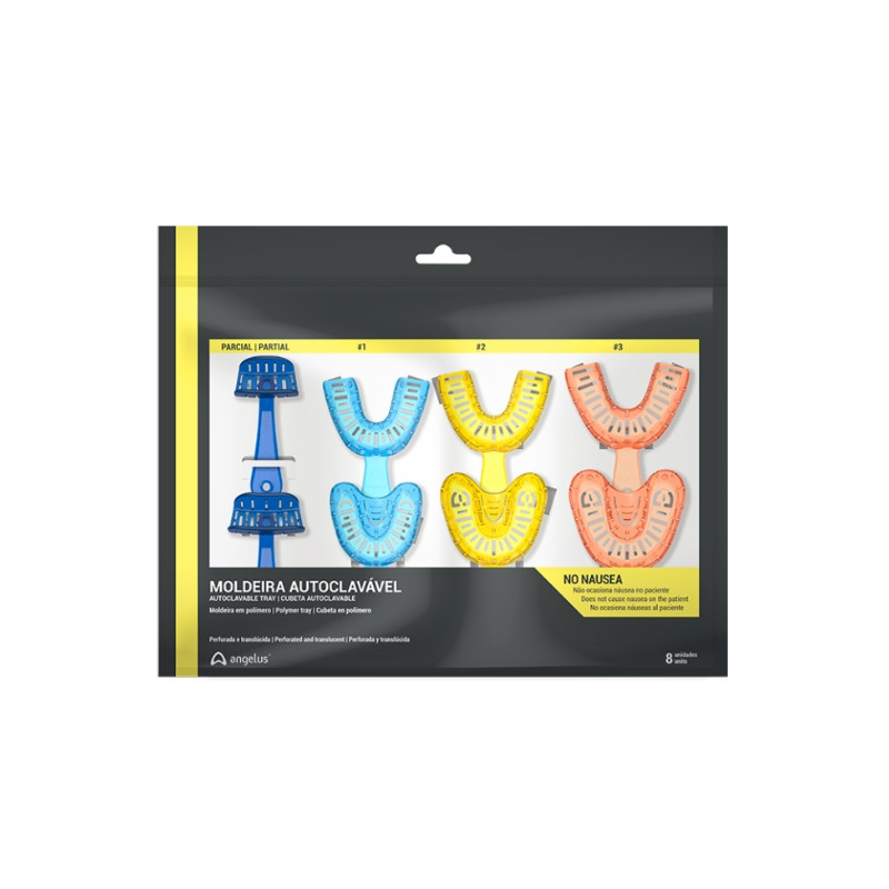 Moldeira plastica autoclavavel superior e inferior kit n.1 ao 3 + 2 parciais cores sortidas