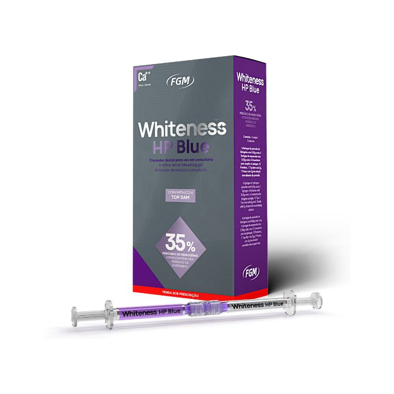 Clareador peroxido de hidrogenio 35% blue kit 6 sessoes (6 ser automistura + neutralizante 2g + Top dam 2g)