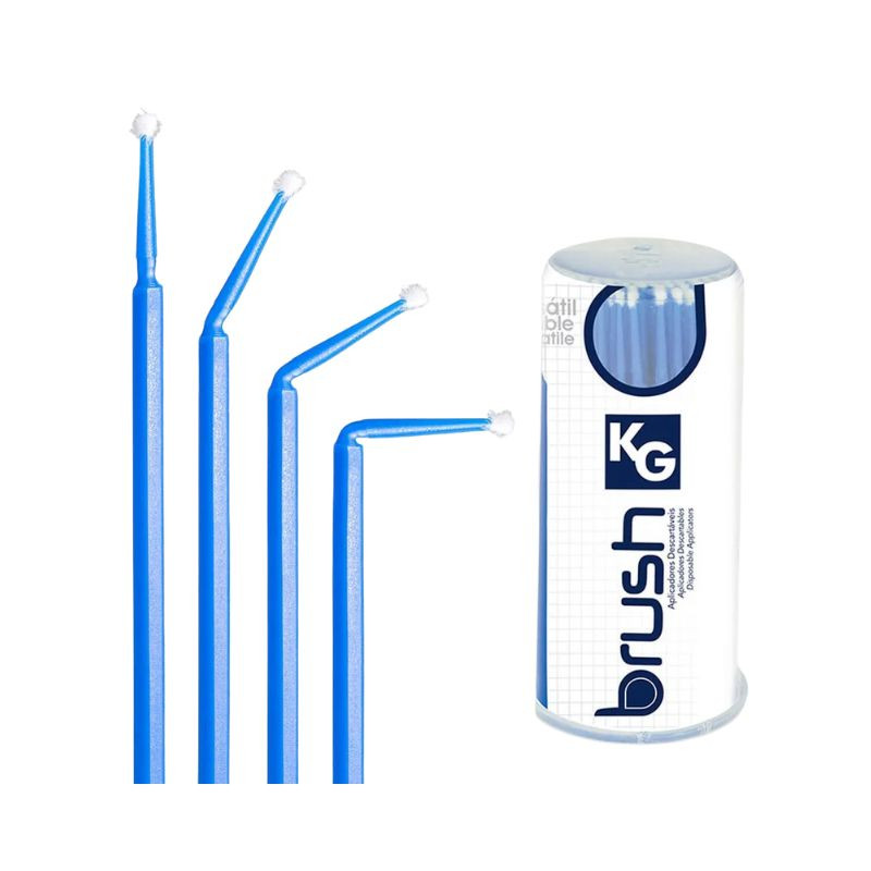 Pincel Brush aplicador descartável 1,5mm (1/8 de gota) fino cor azul com 100 un