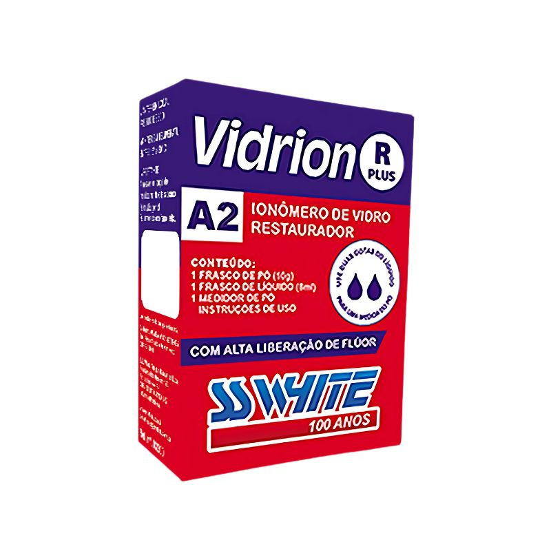Ionômero de vidro autopolimerizável restauração kit cor A2 po10g e liquido 8ml