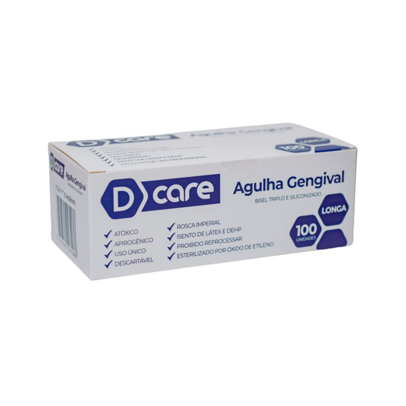 Agulha gengival 27G longa 38mm cx com 100un