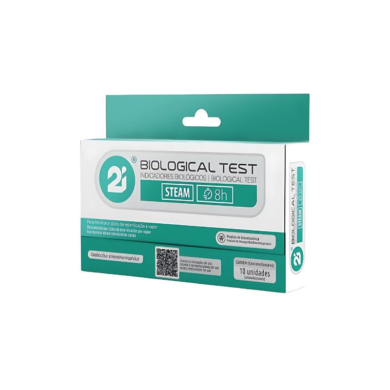 Indicador biológico de esterilização a vapor 8h 10un
