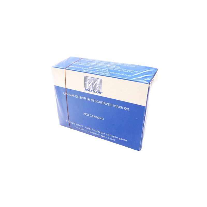 Lâmina de bisturi aço carbono 15 cx com 100un