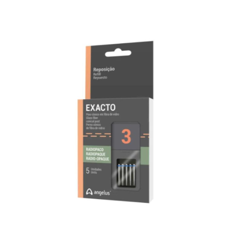 Pino de fibra de vidro cônico n.3 com 5un