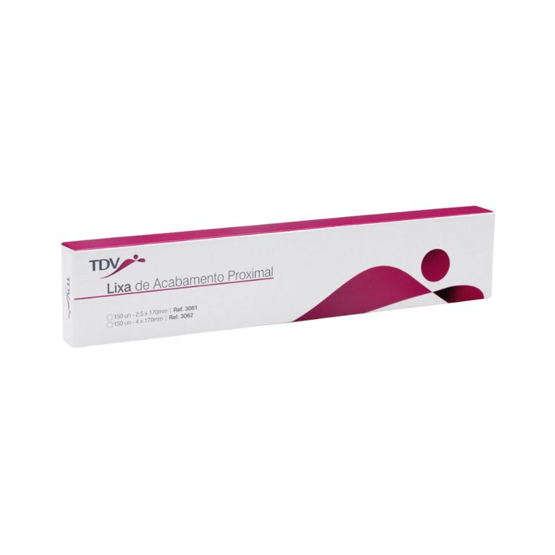 Tira de lixa de poliéster acabamento proximal resina 4mm x 170mm com 150 un ref 3062