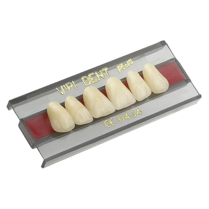 Dente em acrílico dupla prensagem anterior superior 263 cor 66