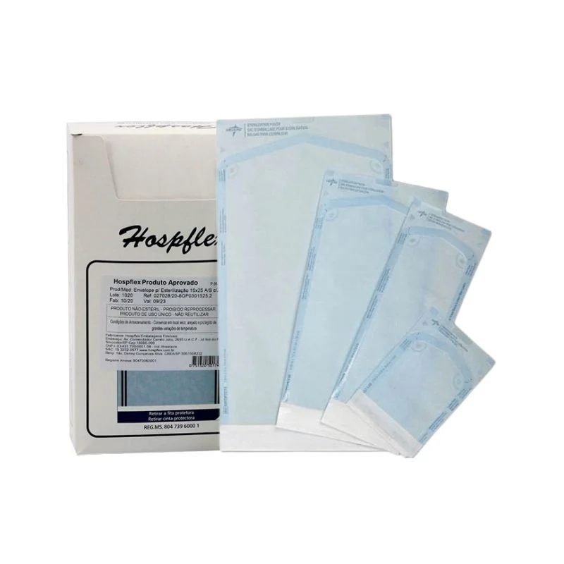 Envelope auto selante para esterelizacao 240mm x 380mm com 100 und