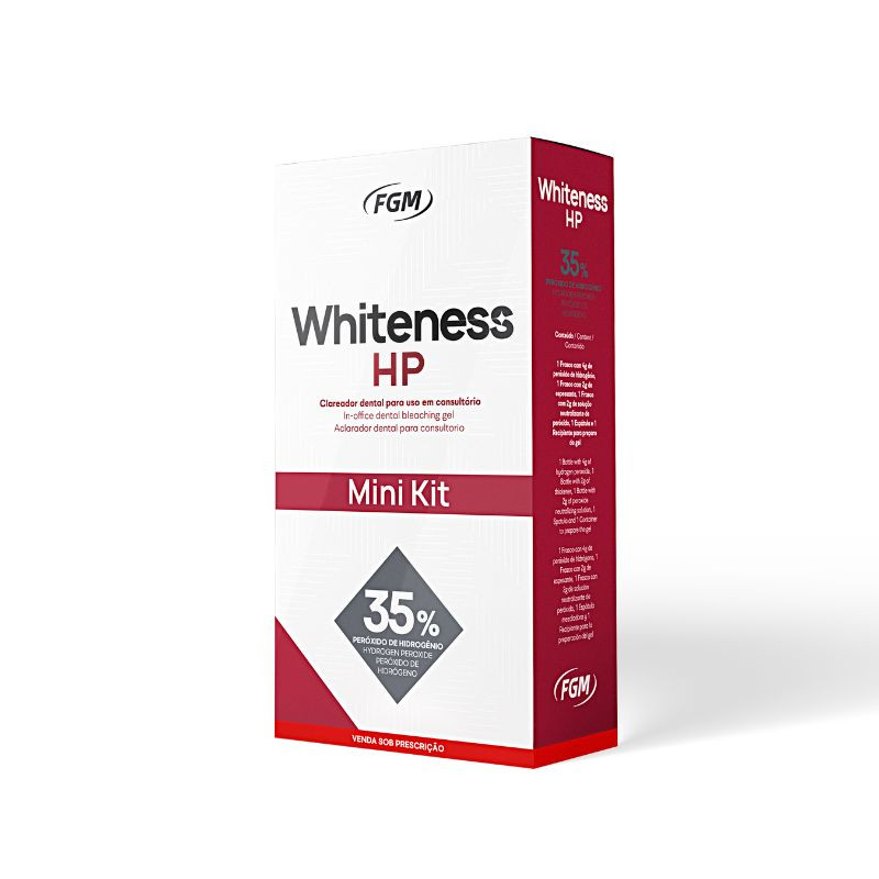 Clareador peroxido de hidrogenio 35% kit 1 paciente (4g de peroxido+ 2g de espessante + 2g neutralizante)