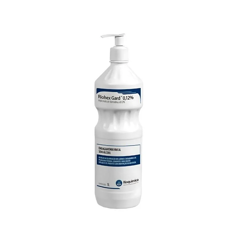 Enxaguatório bucal com clorexidina 0,12% sem alcool 1000ml com valvula pump