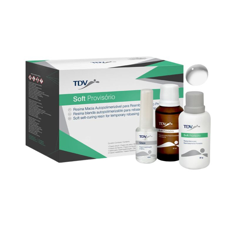 Reembasador ultra macio para provisorio rosa 30g po + 30ml liquido + 8 ml glazer + 2 medidores ref 122900